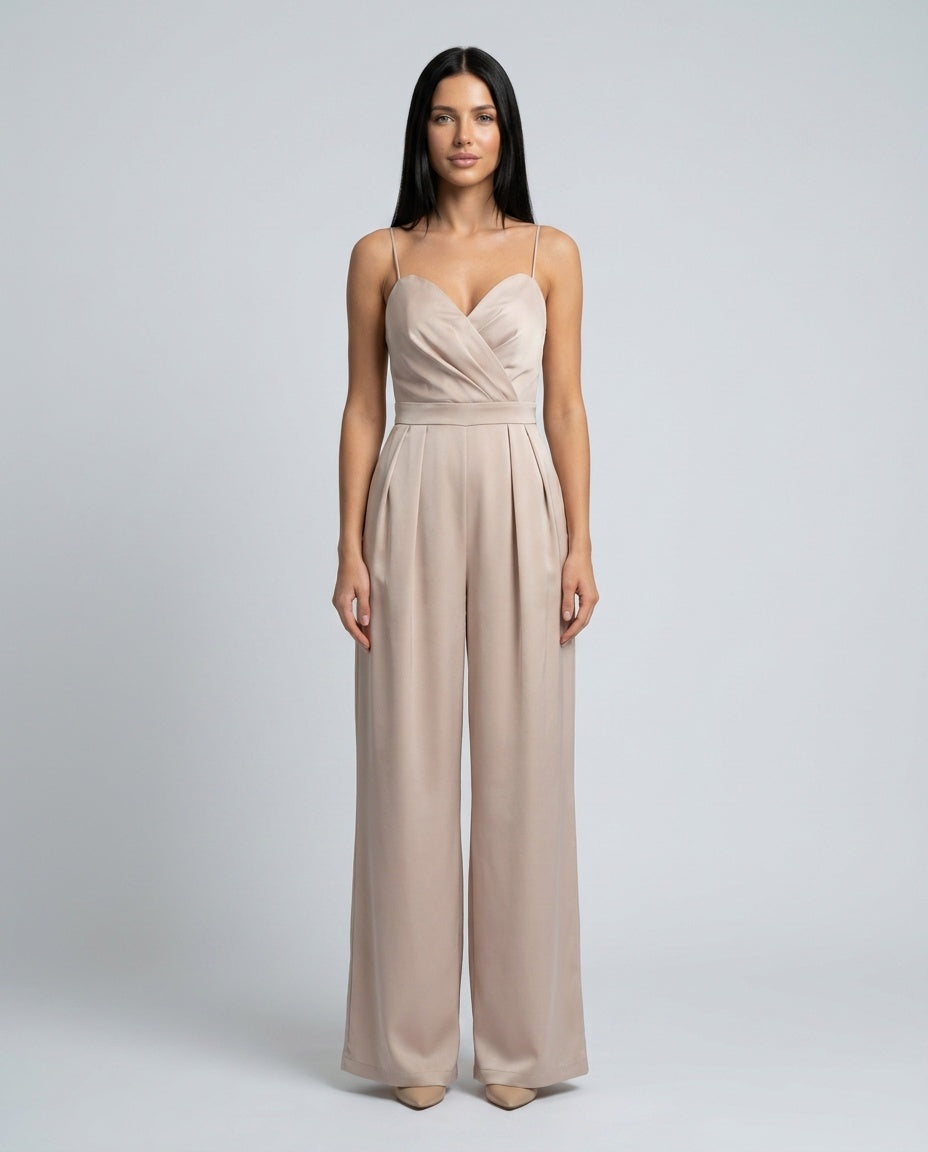 Silky Satin-Look Wrap With Sweetheart Neckline Evening
