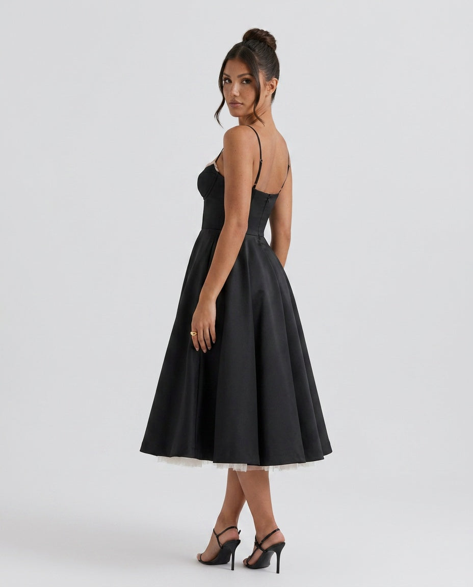 Satin-Look Finish A-Line With Sweetheart Neckline Evening