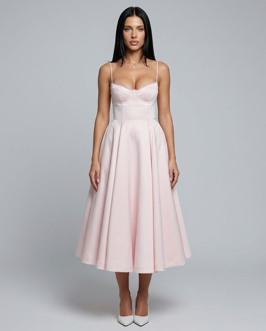 Satin-Look Finish A-Line With Sweetheart Neckline Evening