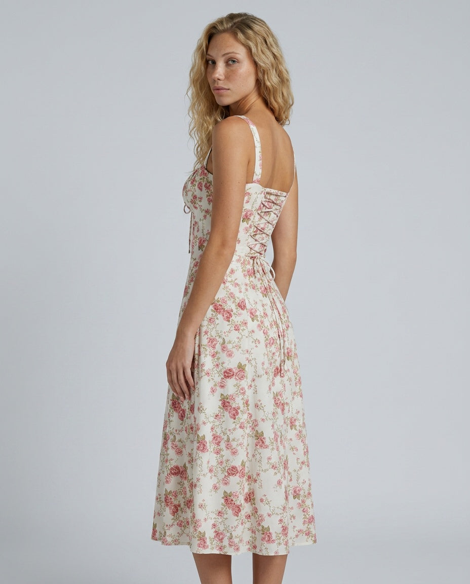 Elegant Lace Dress With Sweetheart Neckline Corset-Style Wedding Guest