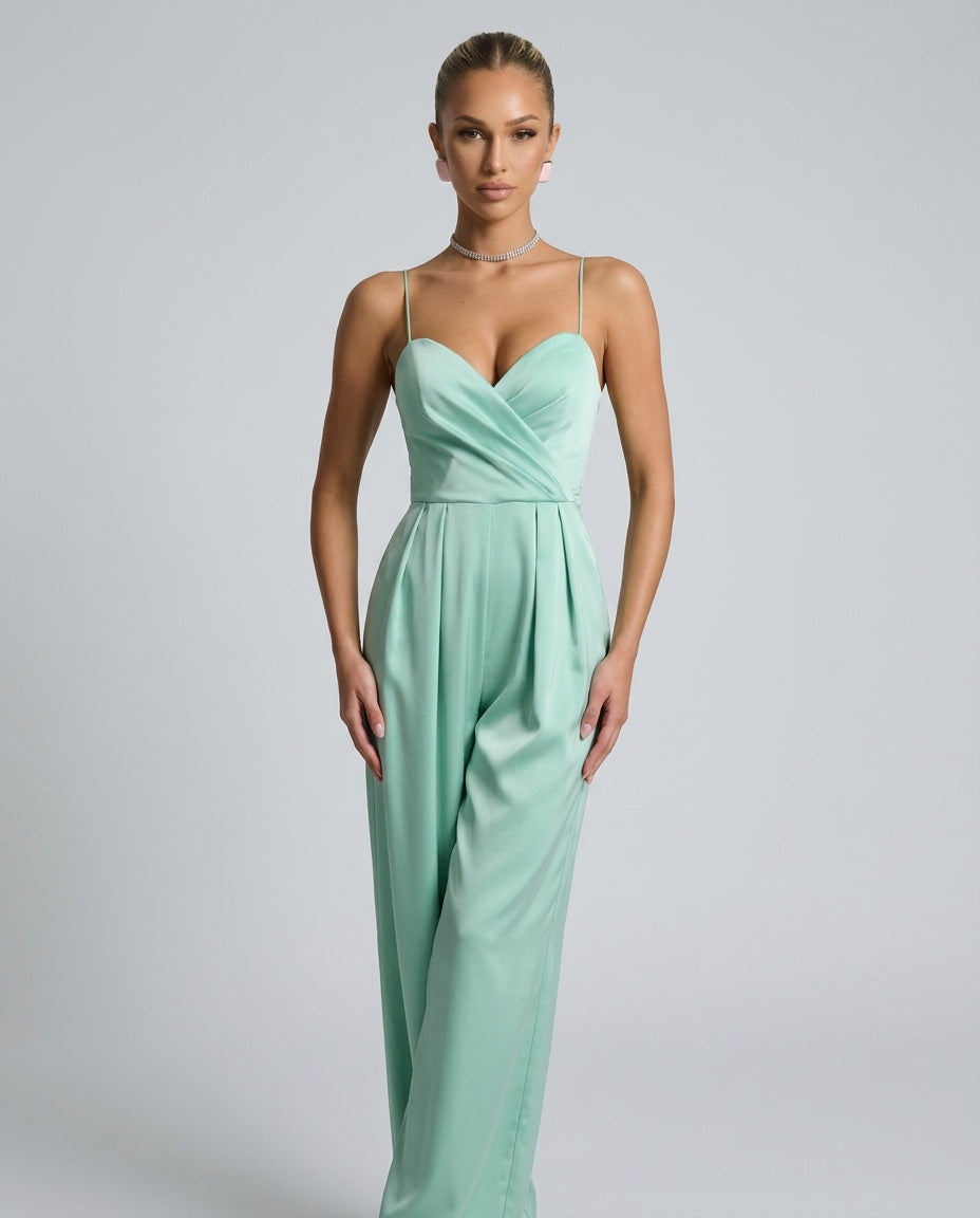Silky Satin-Look Wrap With Sweetheart Neckline Evening